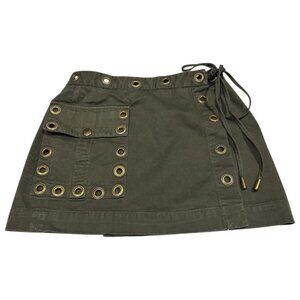 Dolce & Gabbana Beachwear Olive Grommet Swim Cover-Up Skirt Size IT I / XS NWOT